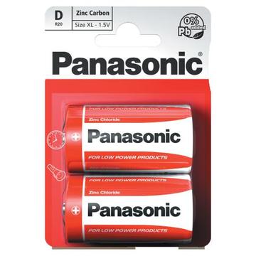 Pilas de Zinc Carbono Panasonic R20/D - 2 uds.