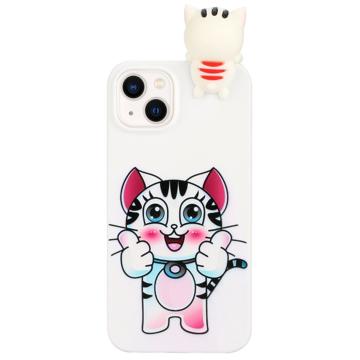 Carcasa de TPU Serie de Figuras 3D para iPhone 14 - Gato