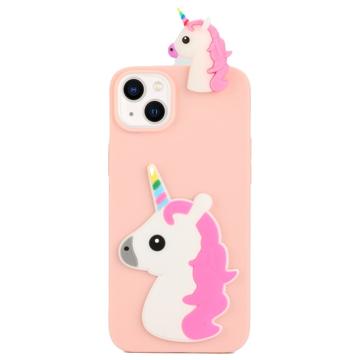 Carcasa de TPU 3D Cartoon para iPhone 14 Plus - Unicornio