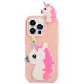 Funda de TPU 3D Dibujos Animados para iPhone 14 Pro Max - Unicornio