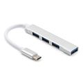 Concentrador USB-C Premium con 4 puertos USB-A - Aluminio - Plata