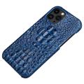 Carcasa Recubierta de Cuero Luxury Crocodile para iPhone 14 Pro - Zafiro