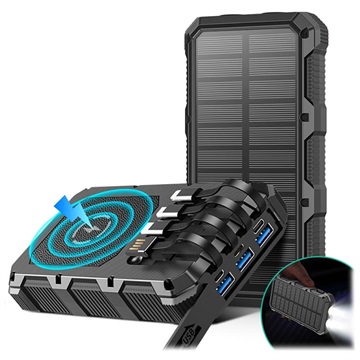 Power Bank Solar Inalámbrico Psooo M2 - 36800mAh - Negro