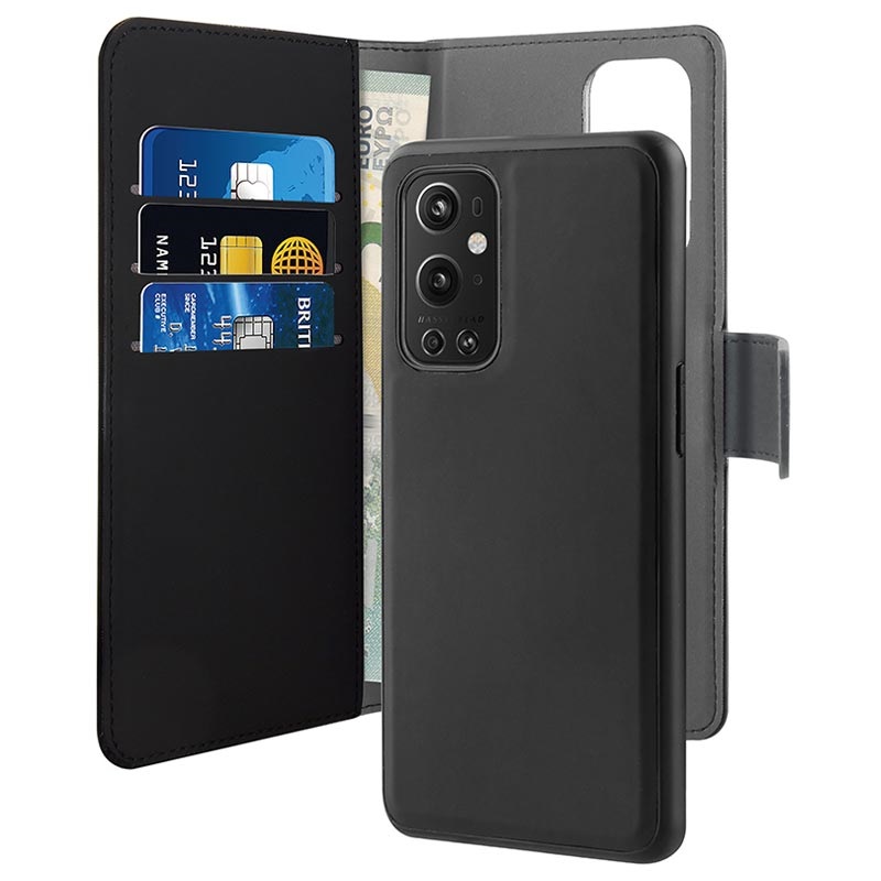 Funda Magnetica Estilo Cartera Puro 2 En 1 Para Oneplus 9 Pro Negro