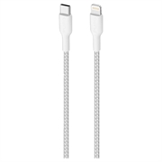 Cable USB-C / Lightning ultrarresistente Puro Fabric - 1,2 m, 20 W - Blanco