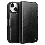 Funda Clásica de Cuero Qialino para iPhone 15 - Estilo Cartera