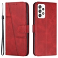 Funda con Soporte Serie Quilted para Samsung Galaxy A32 (4G) - Estilo Cartera - Rojo