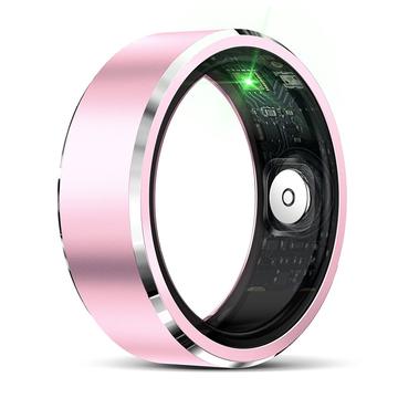 R5 Anillo inteligente de aleación de aluminio con estuche de carga - Tamaño: 9/19mm - Rosa