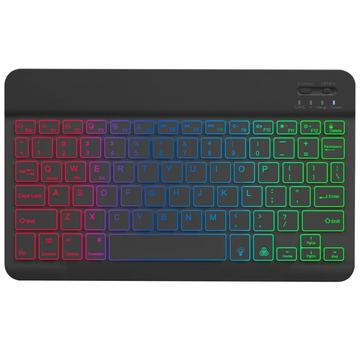 RGB-030 Teclado Bluetooth inalámbrico de 10 pulgadas con retroiluminación RGB - Negro