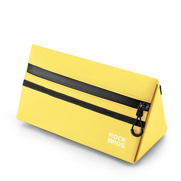 ROCKBROS 1.3L Triángulo Bicicleta Viga Delantera Bolsa de Almacenamiento de Poliéster para Bicicleta - Amarillo