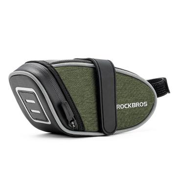 ROCKBROS C52 0.45L Bolsa de sillín de bicicleta Bolsa de almacenamiento trasero de tija de sillín de bicicleta, Tipo de cinta mágica