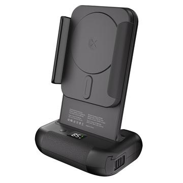 RX01-B Bluetooth Selfie Grip con carga inalámbrica y disparador remoto - 15W compatible con MagSafe - Negro