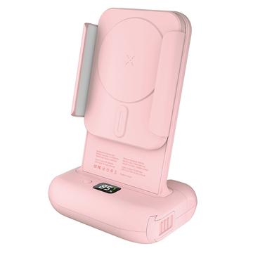 RX01-B Bluetooth Selfie Grip con carga inalámbrica y disparador remoto - 15W compatible con MagSafe - Rosa