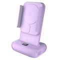 RX01-B Bluetooth Selfie Grip con carga inalámbrica y disparador remoto - 15W compatible con MagSafe - Morado