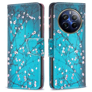 Funda Cartera Wonder Series para Realme 12 Pro/12 Pro+ - Flores Blancas