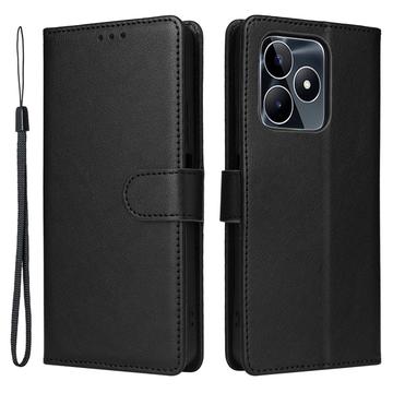 Funda de cartera con cierre magnético para Realme C51/C53 - Negro