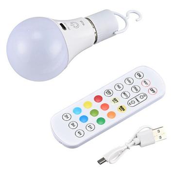 Bombilla RGB recargable con mando a distancia y temporizador