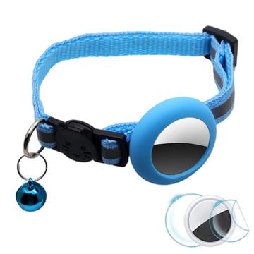 Collar reflectante para mascotas con timbre, funda de silicona y juego de láminas protectoras para AirTag