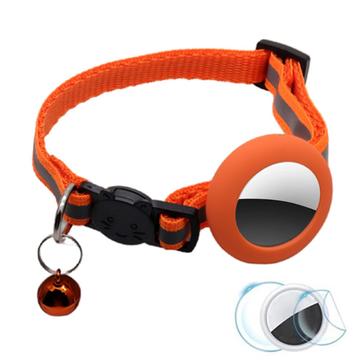 Collar reflectante para mascotas con timbre, funda de silicona y juego de láminas protectoras para AirTag