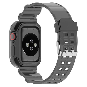 Correa de silicona de repuesto con marco integrado para Apple Watch Series 10 - 42mm - Negro transparente