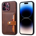 Funda con Cartera Retro Style para iPhone 15 Pro - Marrón