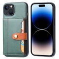 Funda con Cartera Retro Style para iPhone 15 - Verde