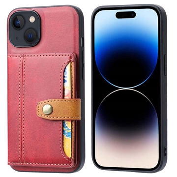 Funda con Cartera Retro Style para iPhone 15 - Rojo