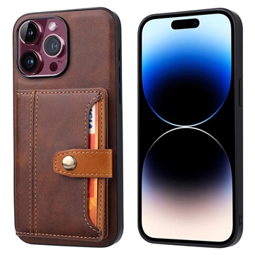 Funda con Cartera Retro Style para iPhone 15 Pro Max - Marrón