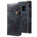 Funda de Cuero Retro para Samsung Galaxy S9  - Estilo Cartera - Azul