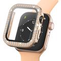 Carcasa Decorativa con Diamantes con Protector de Pantalla para Apple Watch 3/2/1 - 42mm - Rosa Dorado