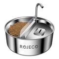 Rojeco 2 en 1 Fuente y Comedero de Acero Inoxidable para Mascotas - 3.2l