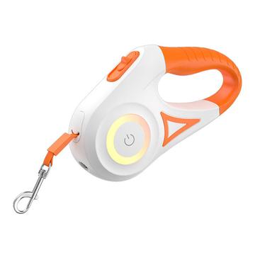 Rojeco Correa Automática para Perros con LED - 5m - Blanco / Naranja