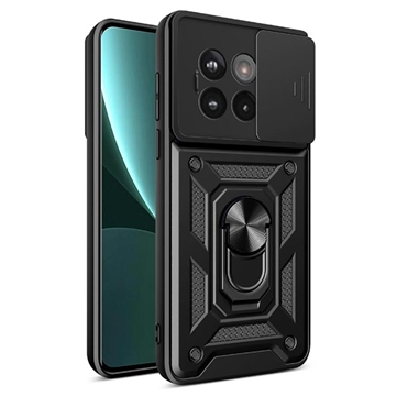 Funda híbrida con anillo giratorio y protector de cámara para OnePlus Ace 5/5 Pro/13R - Negro