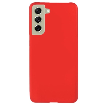 Carcasa de Plástico Engomado para Samsung Galaxy S21 FE 5G - Rojo