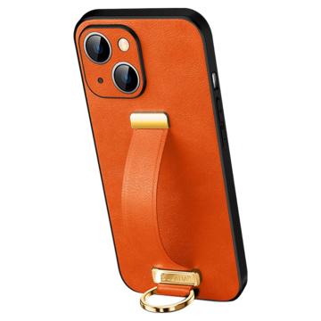 Carcasa Híbrida con Correa de Mano Sulada Fashion para iPhone 14 Plus - Naranja