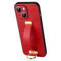 Carcasa Híbrida con Correa de Mano Sulada Fashion para iPhone 14 Plus - Rojo