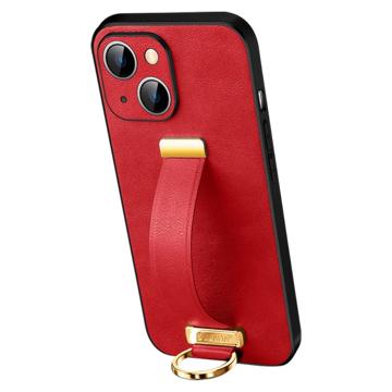 Carcasa Híbrida con Correa de Mano Sulada Fashion para iPhone 14 Plus - Rojo