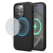 Funda de Silicona Saii Premium MagSafe Líquido para iPhone 15 Pro Max - Negro