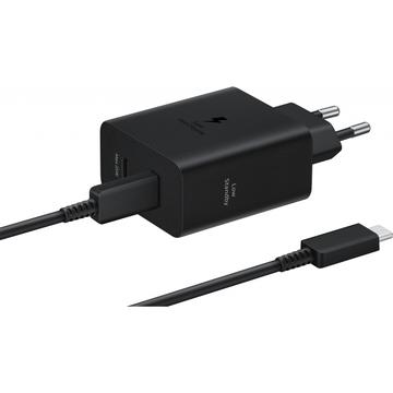 Cargador Samsung Duo USB-C de 50 W EP-T5020XBEGEU - Negro