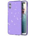 Carcasa de TPU Stylish Glitter para Samsung Galaxy A05 - Púrpura Transparente