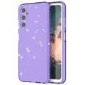 Carcasa de TPU Stylish Glitter para Samsung Galaxy A05s - Púrpura Transparente