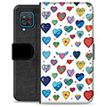 Funda Cartera Premium para Samsung Galaxy A12 - Corazones