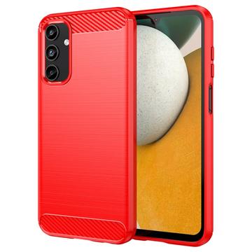 Carcasa de TPU Brushed para Samsung Galaxy A15 - Fibra de Carbono - Rojo