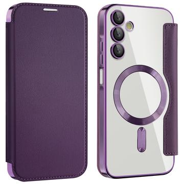 Funda abatible Samsung Galaxy A15 con ranura para tarjeta - Compatible con MagSafe - Morado