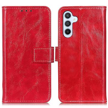 Funda con Cierre Magnético para Samsung Galaxy A15 - Estilo Cartera - Rojo