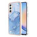 Funda TPU Marble Pattern Electrochapada IMD para Samsung Galaxy A25 - Azul