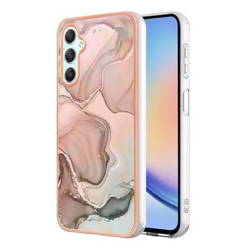 Funda TPU Marble Pattern Electrochapada IMD para Samsung Galaxy A25 - Rosa