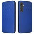 Funda con Tapa para Samsung Galaxy A35 - Fibra de Carbon - Azul