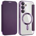 Funda abatible Samsung Galaxy A35 con ranura para tarjeta - Compatible con MagSafe - Morado