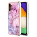 Funda de TPU Marble Pattern Electrochapada IMD para Samsung Galaxy A36 - Azul / Rosa